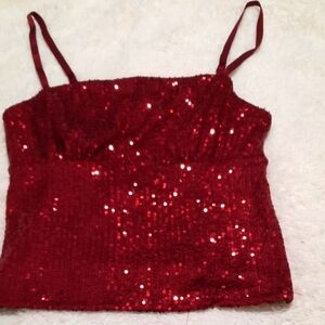 No Boundaries Red Sequin Women's Cami Top